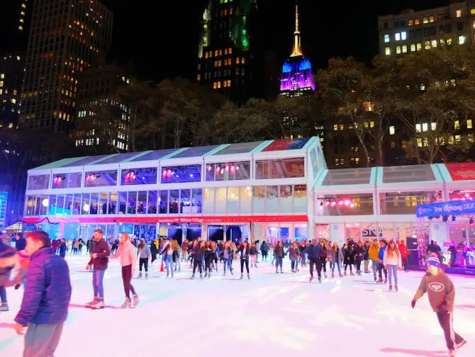 Schlittschulaufen in New York - Bryant Park