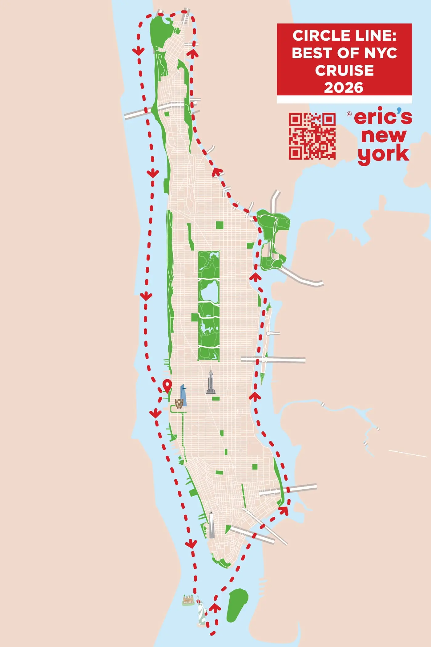 Circle Line: Best of NYC Bootstour (2,5 Stunden) - Route