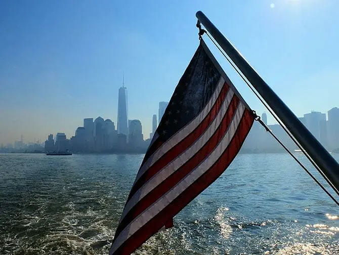 Ellis Island - Aussicht auf Manhattan