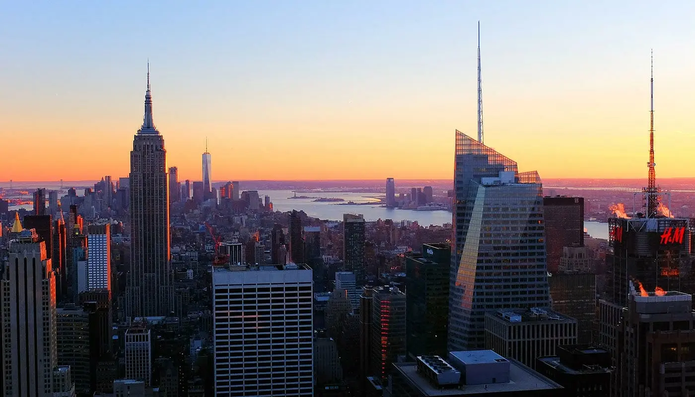 Top of the Rock Tickets - Aussicht bei Sonnenuntergang