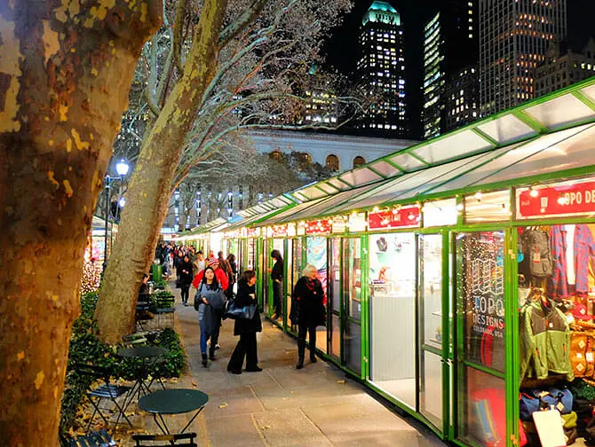 M&auml;rkte in New York - Bryant Park Dekorationen