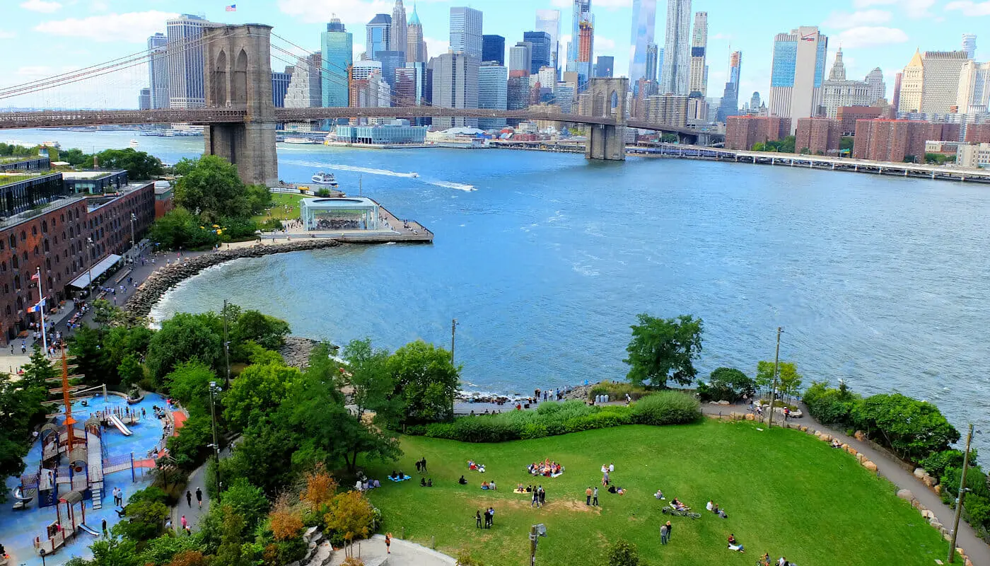 Brooklyn Bridge Park in New York - Von oben