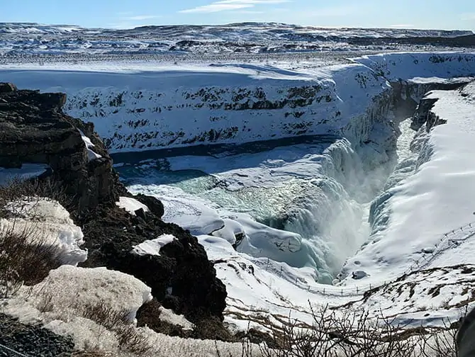 Zwischenstopp auf Island auf dem Weg nach New York - Wasserfall
