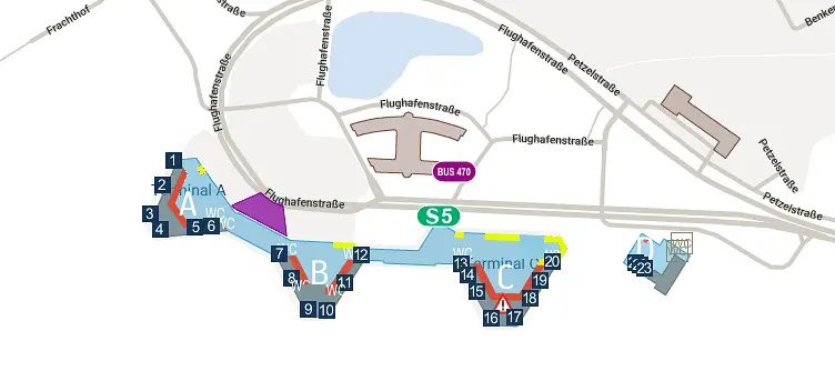 Flug Hannover - New York City - Karte Flughafen Hannover