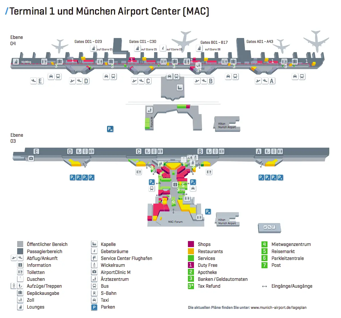 Flug München - New York City - Karte Flughafen München Terminal 1