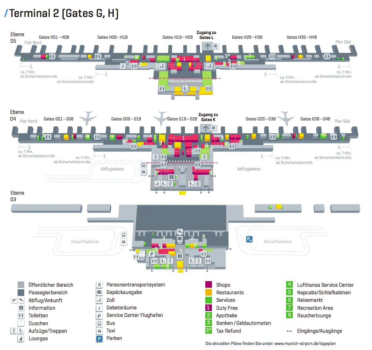 Flug München - New York City - Karte Flughafen München Terminal 2
