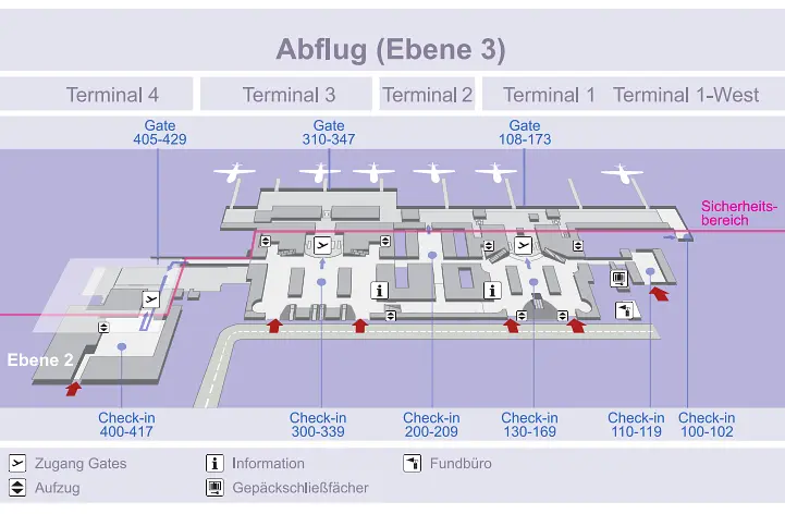 Flug Stuttgart - New York City - Karte Flughafen Stuttgart Abflug