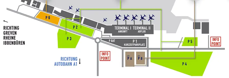 Flug Münster/Osnabrück - New York City - Karte Flughafen Münster/Osnabrück