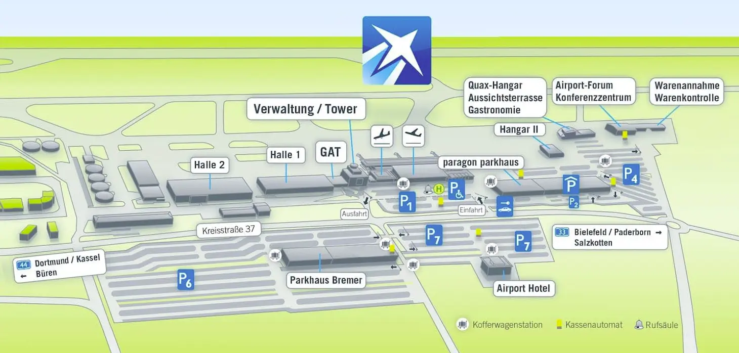 Flug Paderborn-Lippstadt - New York City - Karte Flughafen Paderborn-Lippstadt