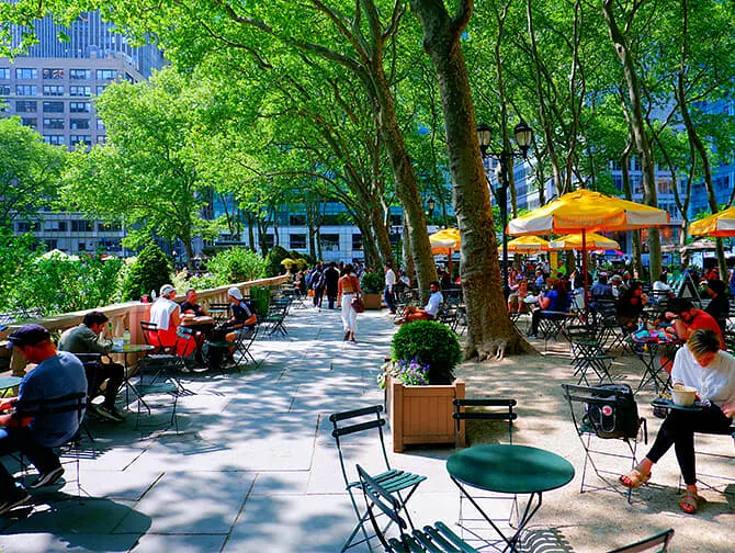Bryant Park in New York - Atmosphäre