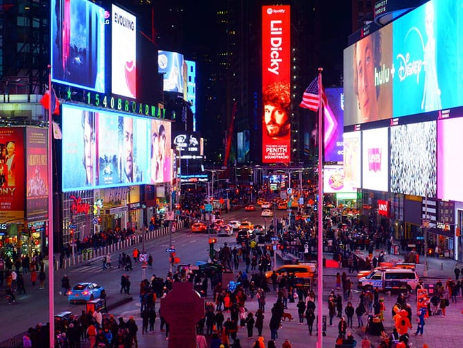 New York Wanderrouten - Abendtour Times Square