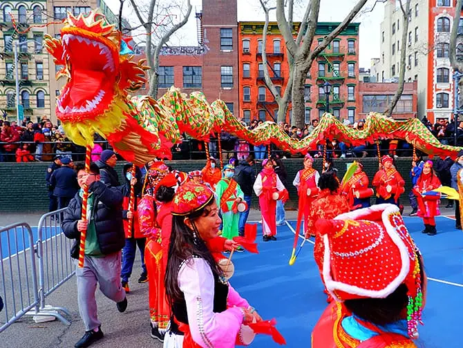 Mond Neujahr in New York - Lion Dance