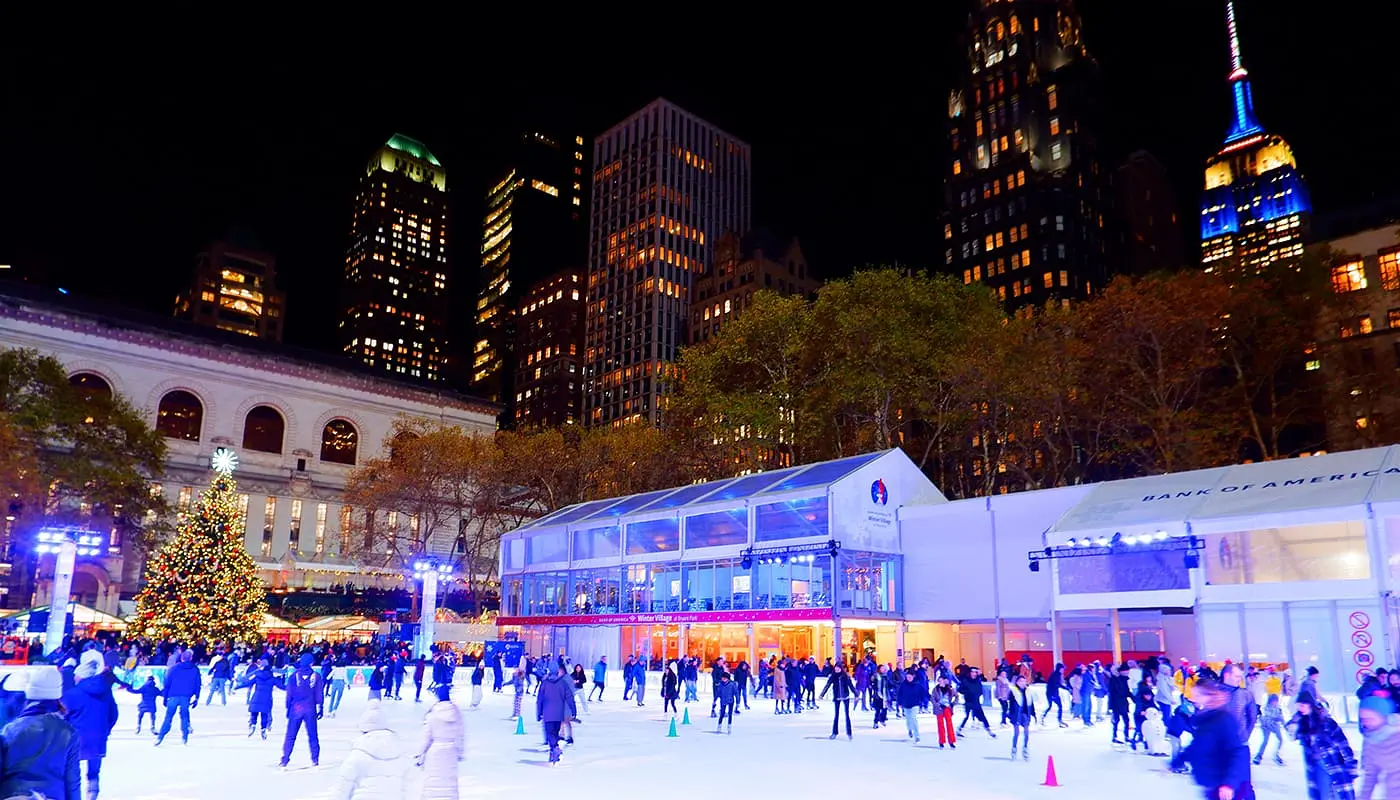 Tagesplanung für Weihnachtszeit in New York - Bryant ParkWeihnachtsmarkt