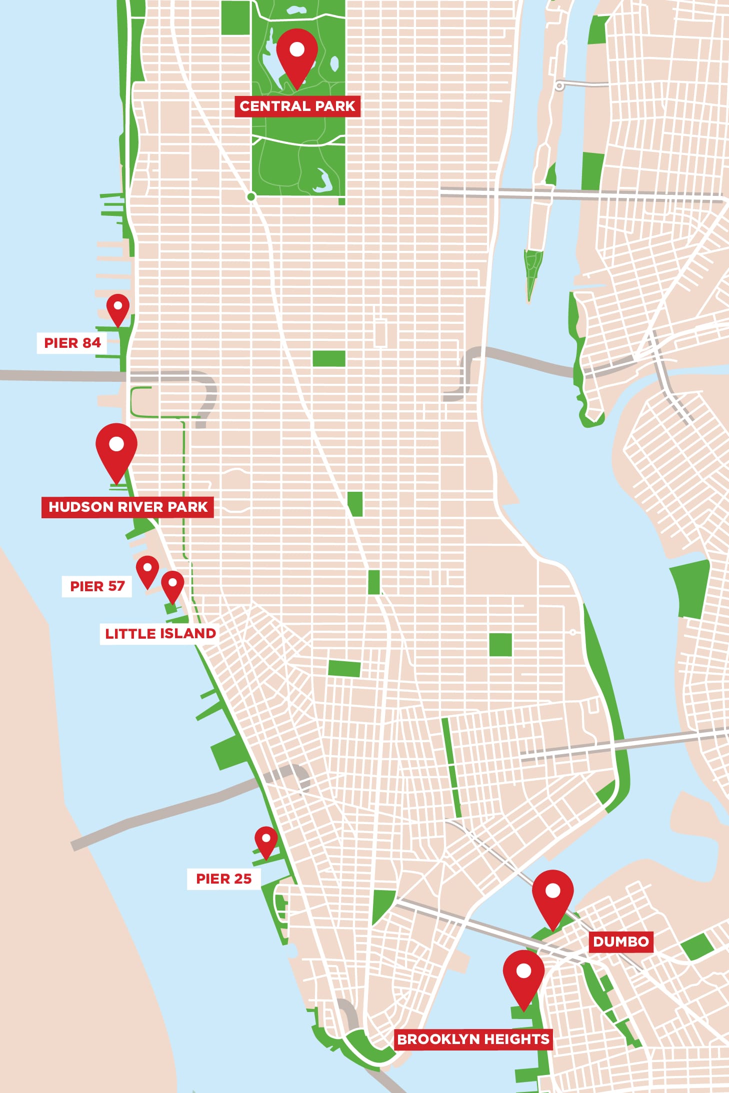 Fahrradverleih in New York mit Picknick - Picknick Orte