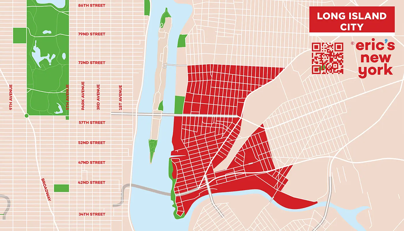 Long Island City in New York - Kostenlose Karte