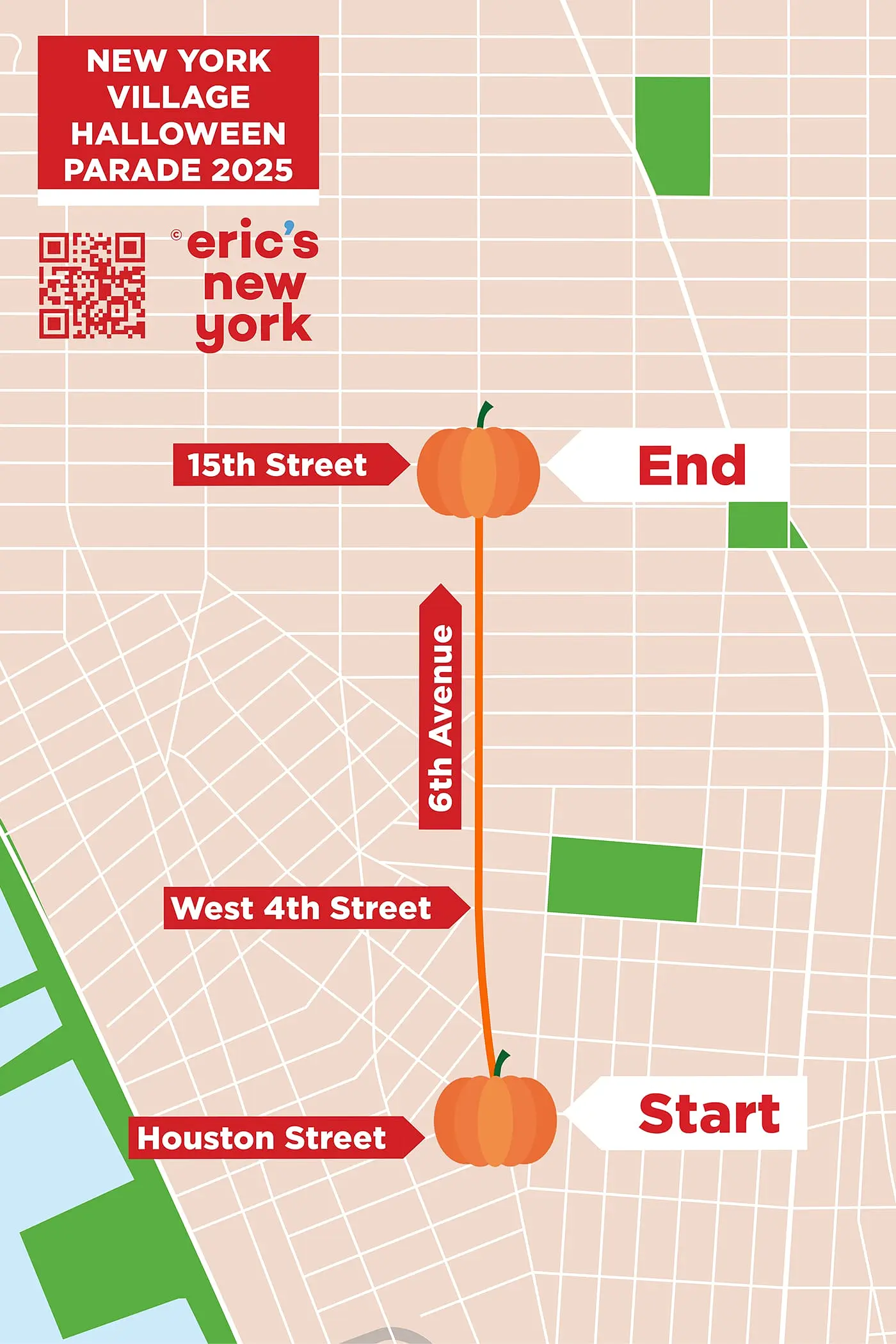 Halloween in New York Village - Halloween Parade Route Map