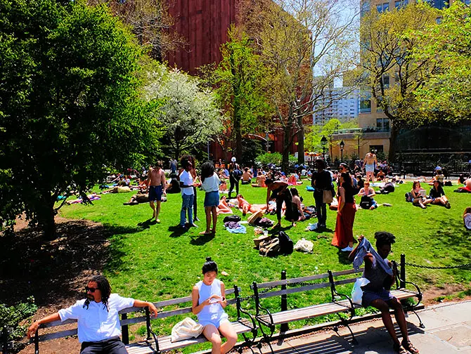 Washington Square Park in New York - Lebendiger Park in Greenwich Village