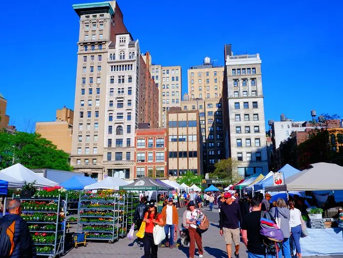 Union Square in New York - Lokales Einkaufen